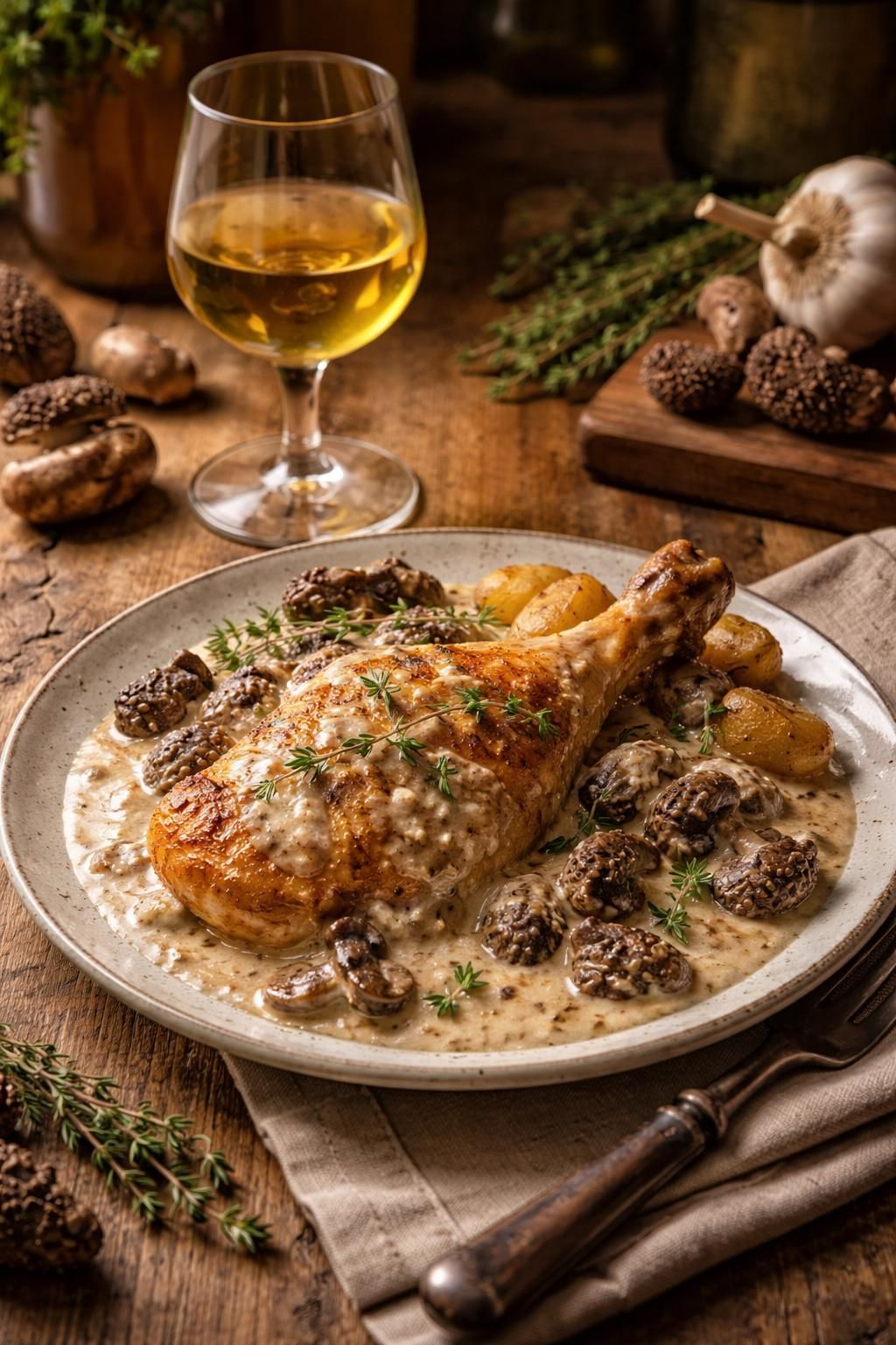 découvrez la recette authentique du poulet aux morilles et au vin jaune du jura, présentée par les carnets de julie. un plat savoureux et raffiné pour impressionner vos invités.